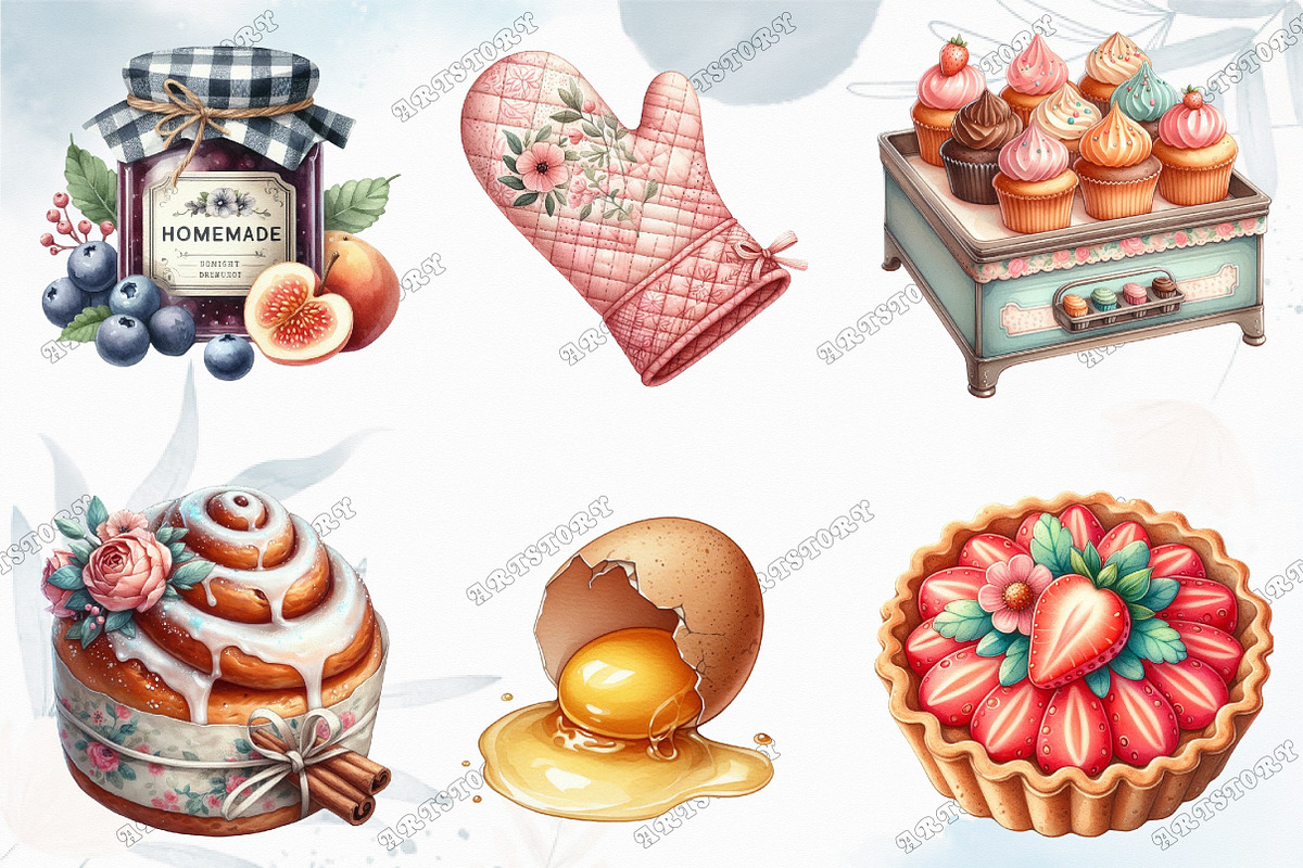Vintage Baking Sublimation Clipart, a Graphic by designcity5 (Photo 2 of 5)