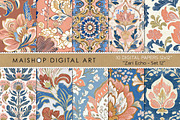 Bohemian Flowers Digital Papers, a Pattern Graphic by Maishop (Thumbnail 1 of 4)