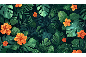 Jungle Background. Tropical Green