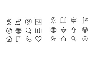 Collection of minimalistic location, a Technology Illustration by ZinetroN