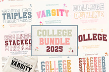 College alphabets with Stacked Font