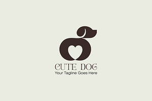 Cute Dog Logo Design with Heart, a Branding & Logo Template by YUDesignStore