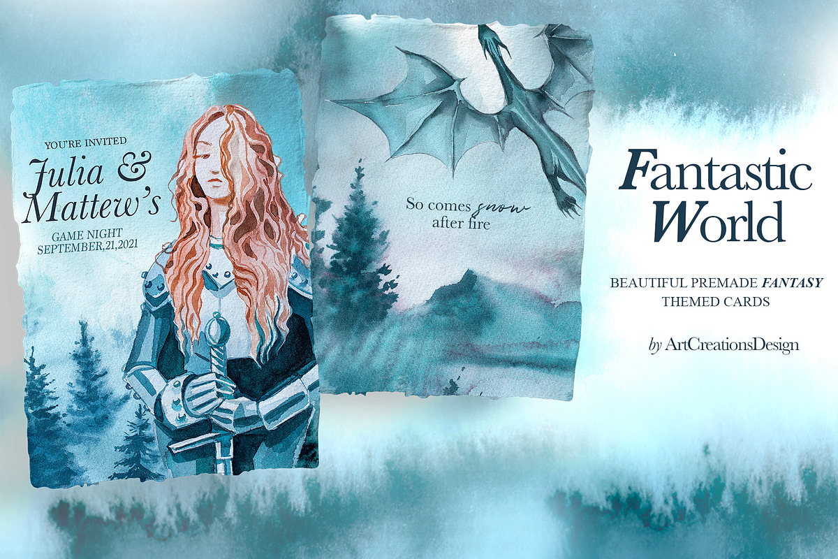 Watercolor Fantastic World Clipart, a Person Illustration by ArtCreationsDesign (Photo 20 of 23)