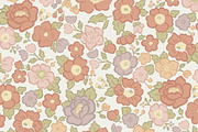 Retro Floral Pattern - Coral Lime, a Pattern Graphic by Mieken Petra Designs (Thumbnail 4 of 5)