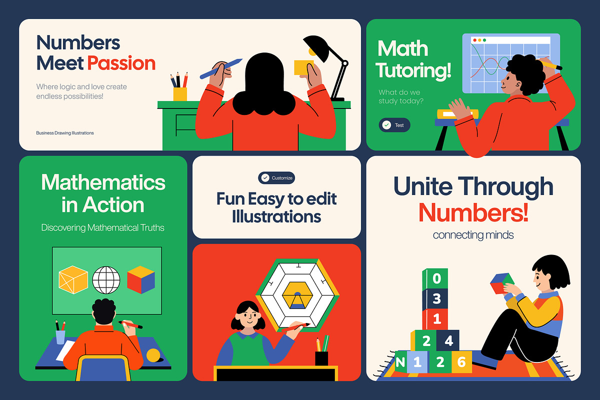 Math Illustrations Collection, an Education Illustration by Brickclay (Photo 3 of 9)