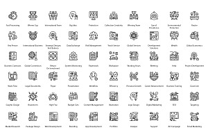 Organization Unique Outline Icons