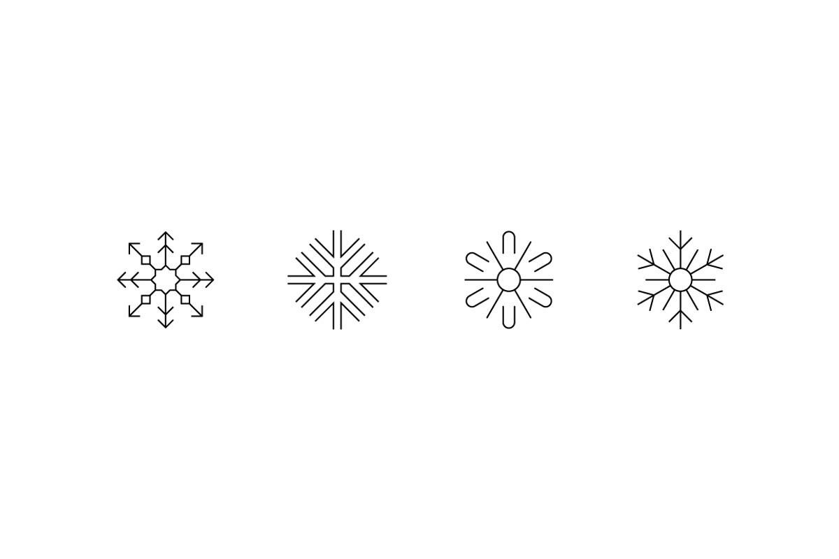 Creative snowflakes, an Outline Icon by popcic (Photo 2 of 3)