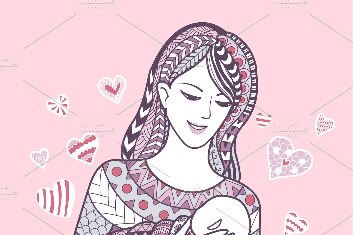 11 Mother's day coloring book page, an Illustration by Somjai King (Photo 13 of 13)