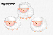 Watercolor Cute Sheep png clipart, an Animal Illustration by Nattapohncha (Thumbnail 2 of 3)