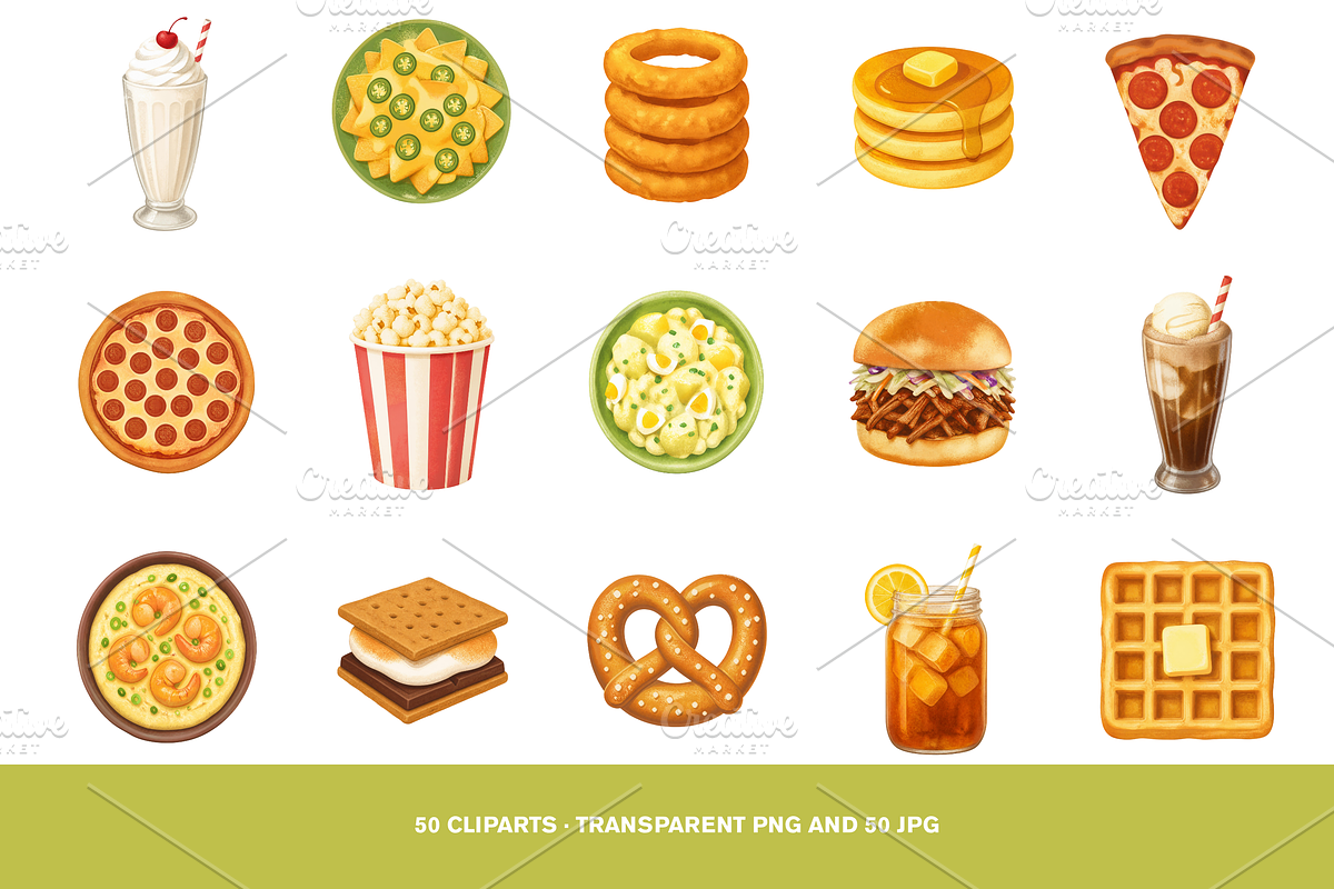 50 Gouache American Food Clipart, a Food Illustration by Luxe (Photo 4 of 4)