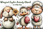Whimsical Easter Animals Clipart, a Graphic by Libby Wishes (Thumbnail 1 of 4)
