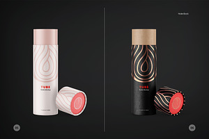 Thermos Bottle With Tube Mockup Set