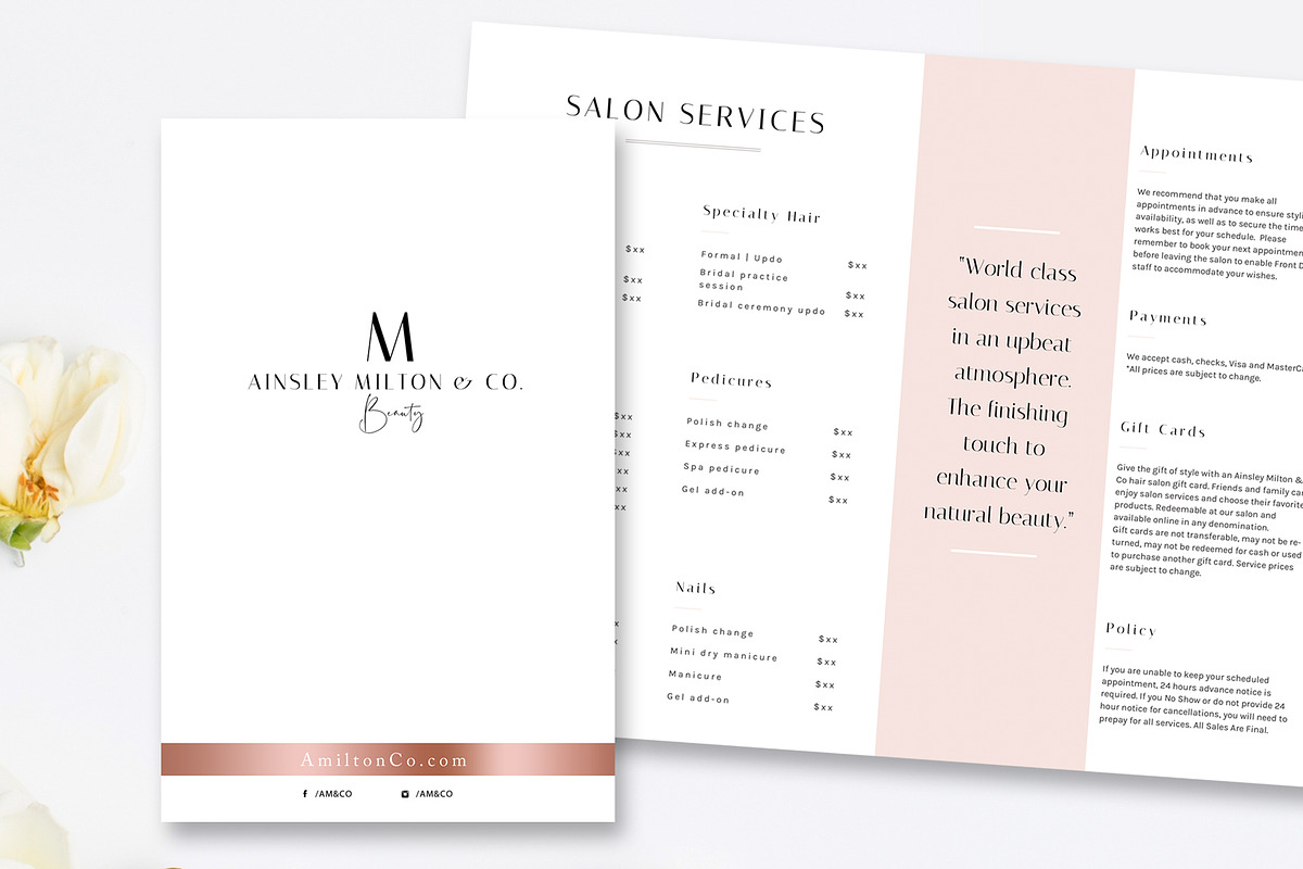 Salon Bi-Fold Brochure Template, a Brochure Template by Marham Labeling Co (Photo 1 of 3)