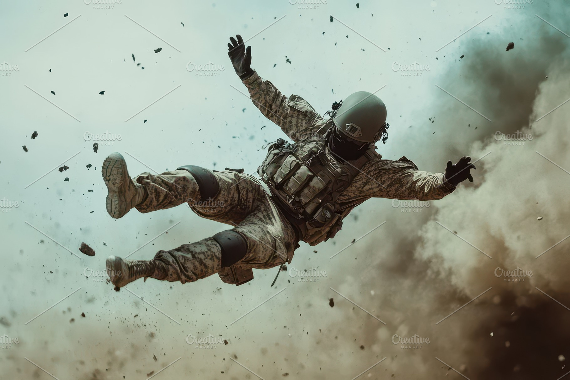 Soldier falls on battlefield in slow, a Photo by Iftikhar Alam