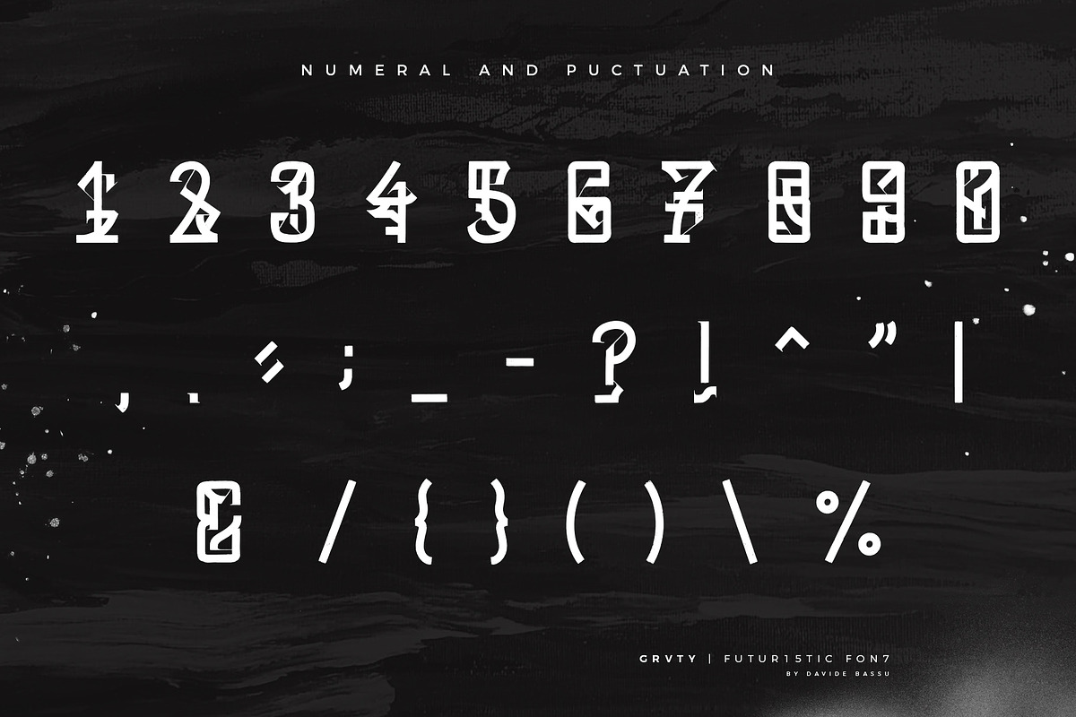 GRVTY | Futuristic font, a Blackletter Font by Davide Bassu (Photo 15 of 17)