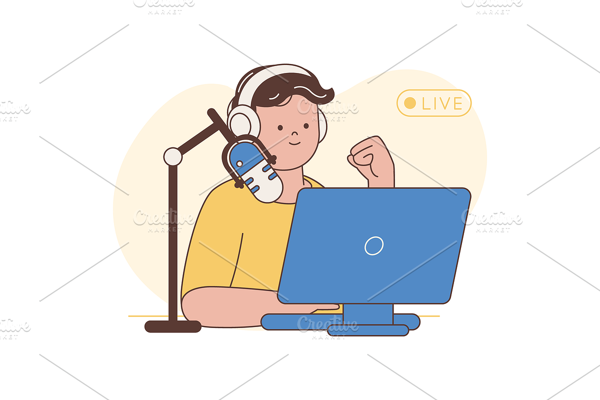 Live Stream & Podcast Illustration, an Object Graphic by Jump Studio (Photo 7 of 12)