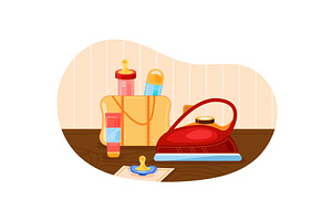 Vector electric iron and baby