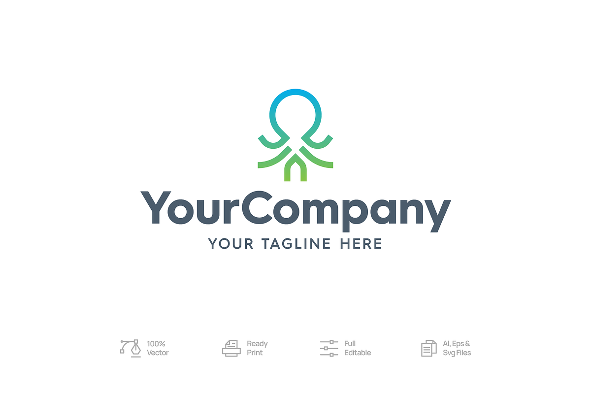Minimal Modern Octopus Logo, a Branding & Logo Template by Minimalist Logos (Photo 1 of 5)