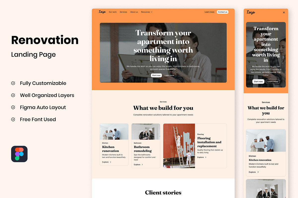 Renovation Apartment Landing Page, a Landing Page Template by RPWDS (Photo 1 of 3)