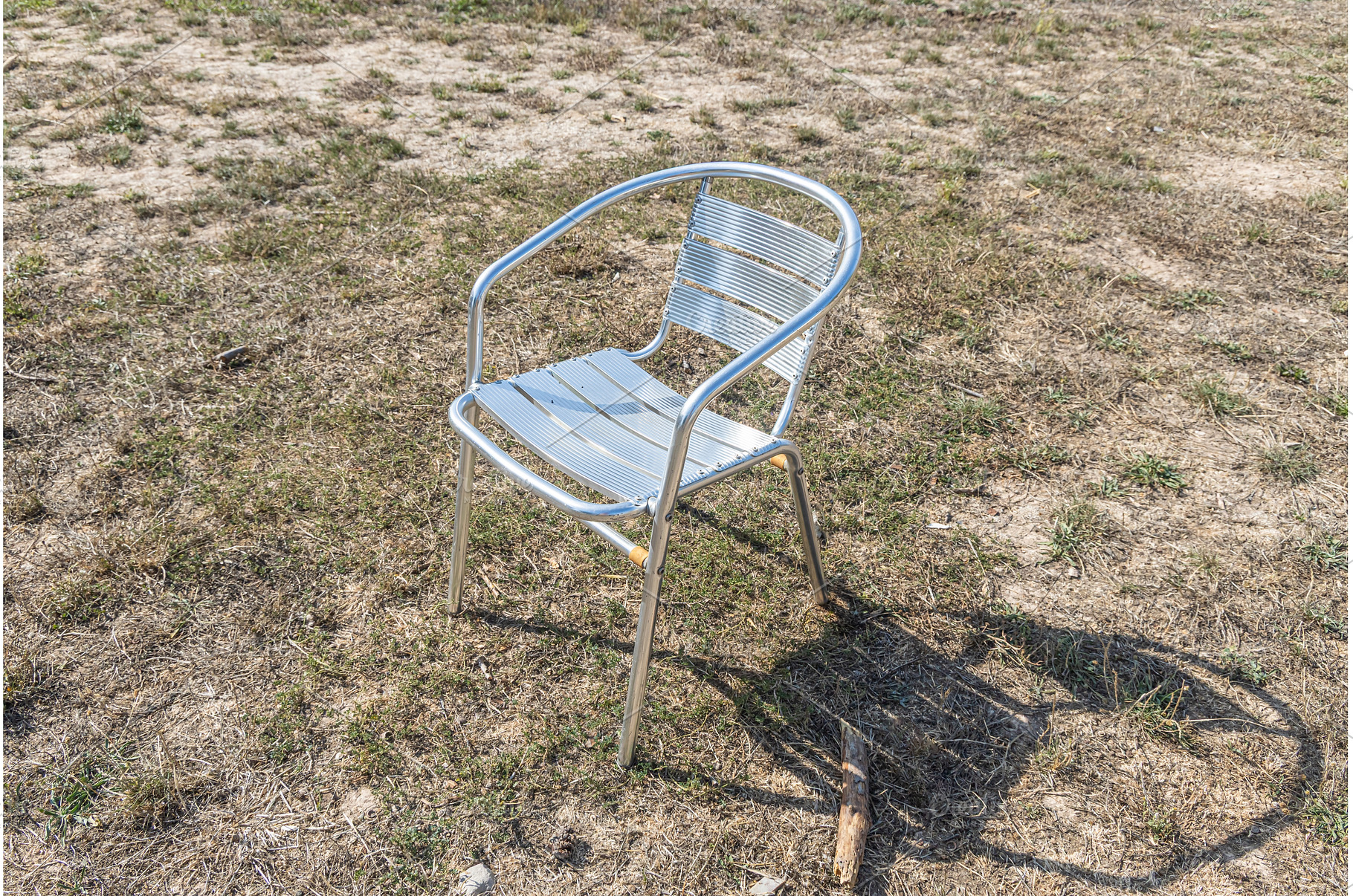 Metallic white chair on the gray, a Sports & Recreation Photo by Illustrations&photos