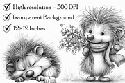 Funny Christmas Hedgehog Sketch Art, an Illustration by Libby Wishes (Thumbnail 6 of 9)