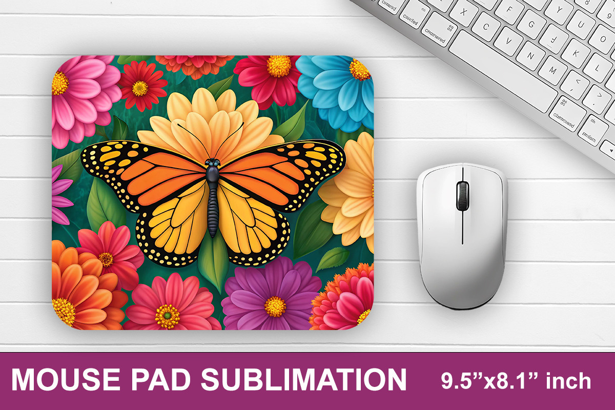 Floral Butterfly Mouse Pad Bundle, a Graphic by crative8112 (Photo 2 of 10)