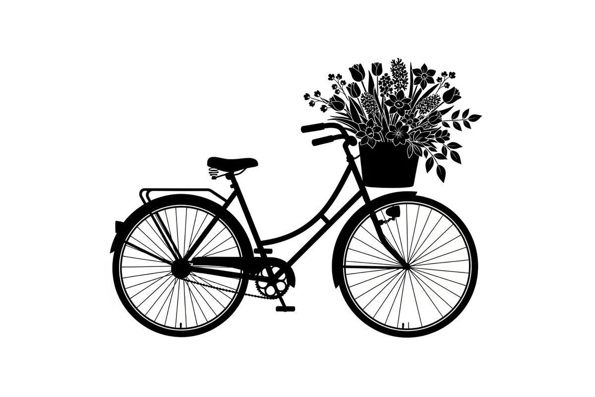 Flower Bicycle Silhouette Bundle, an Illustration by Gaye Art (Photo 18 of 31)