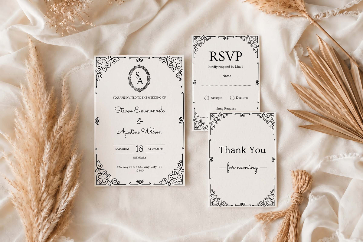 Elegant Black Wedding Suite, an Invitation Template by Arslan (Photo 3 of 4)