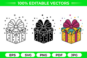 Gift Box Vector Trio Pack