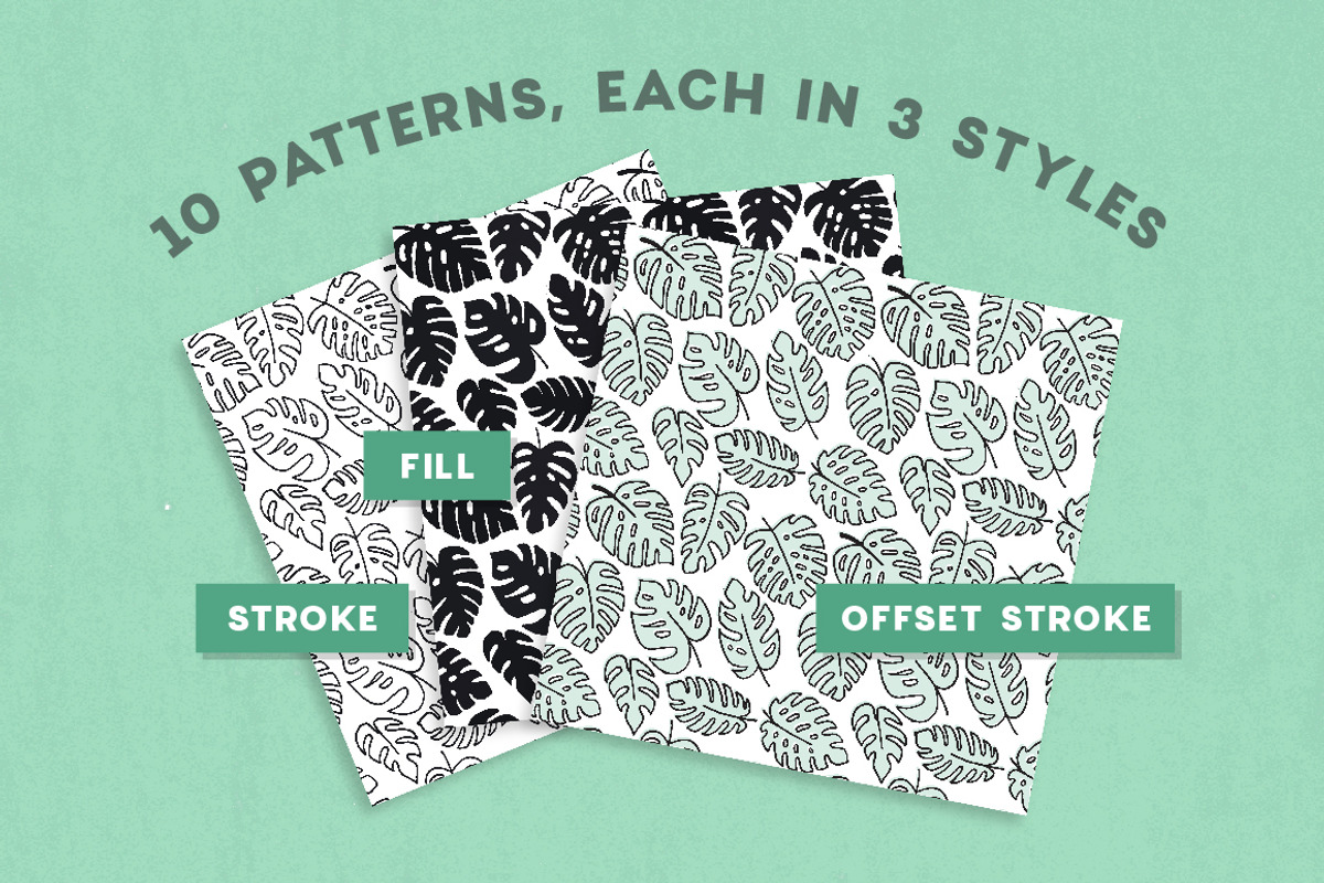 Foliage - 30 Leafy Patterns, a Pattern Graphic by Anugraha Design (Photo 3 of 7)