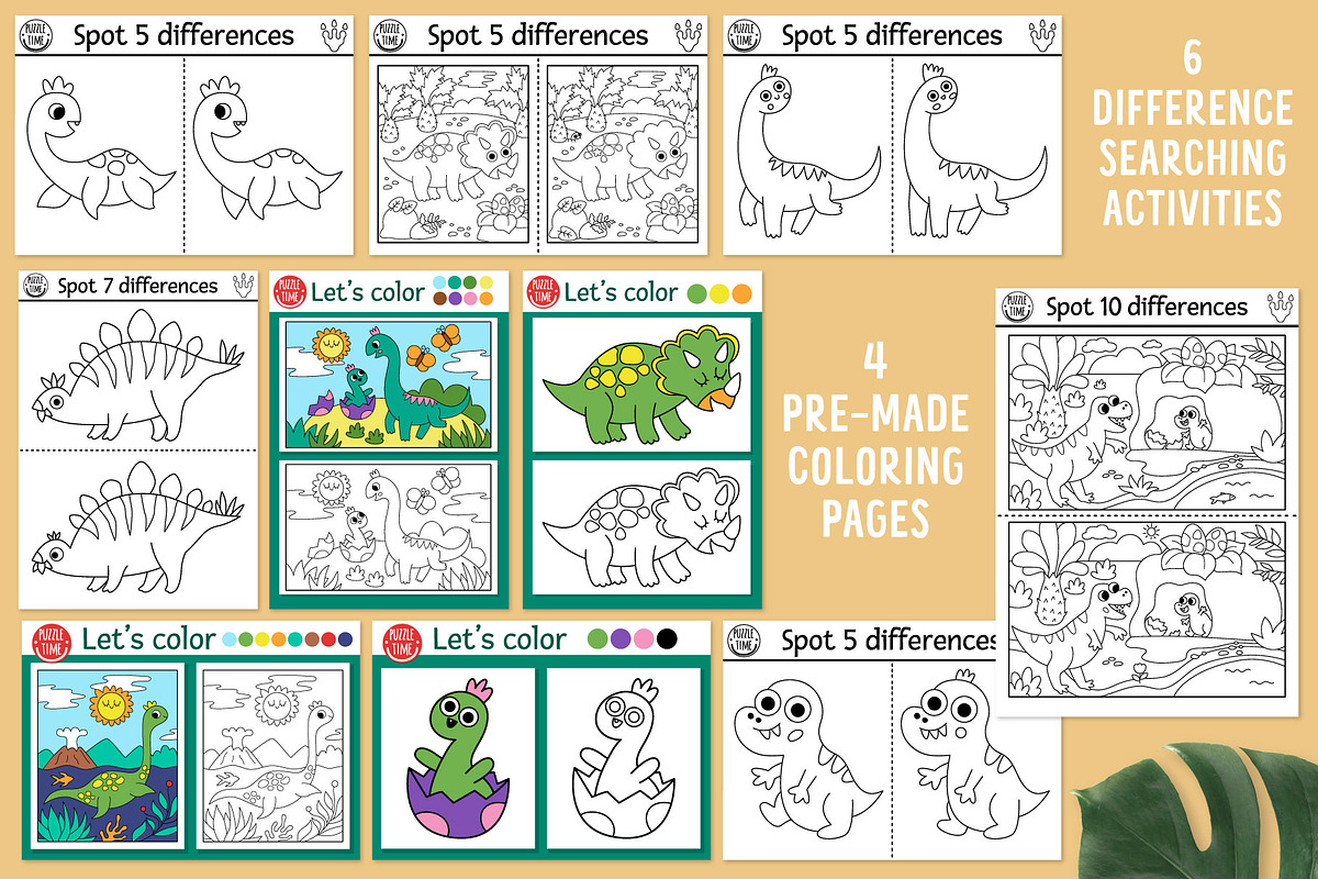 Dinosaur coloring games for kids, an Education Illustration by Lexi Claus (Photo 8 of 17)