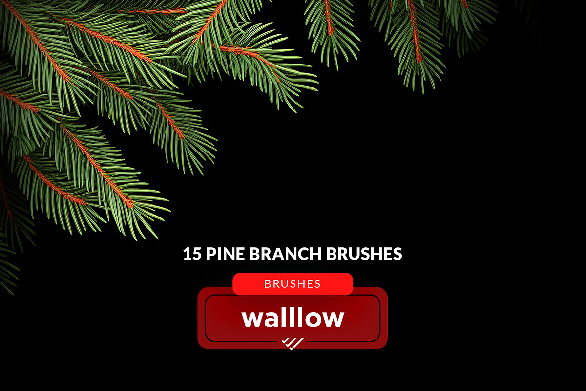 Christmas tree branches brushes, a Brush Add-On by Walllow Creatives (Photo 2 of 3)