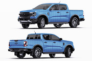 Modern Double Cab Pickup Mockup Set, a Product Mockup by Halal Graphic Studio (Thumbnail 11 of 15)