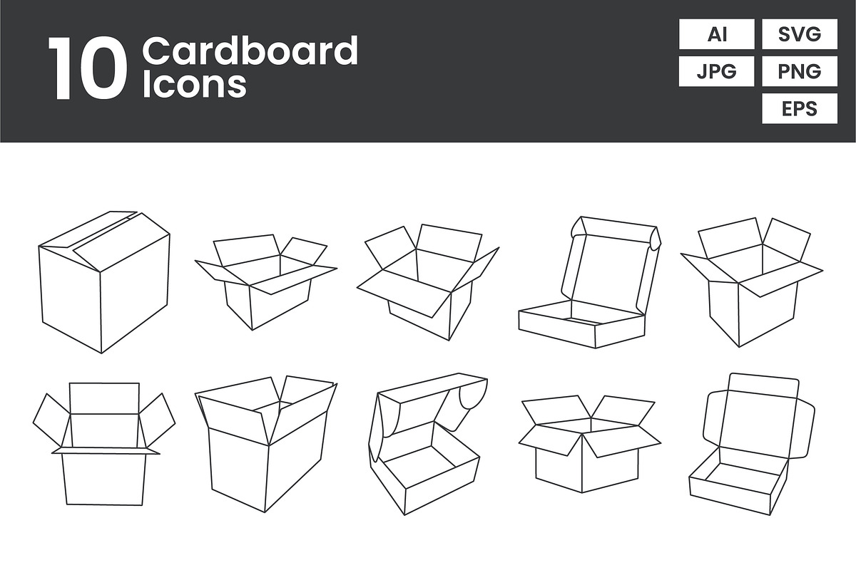 Cardboard Outline Icons, an Outline Icon by erifqizeicon