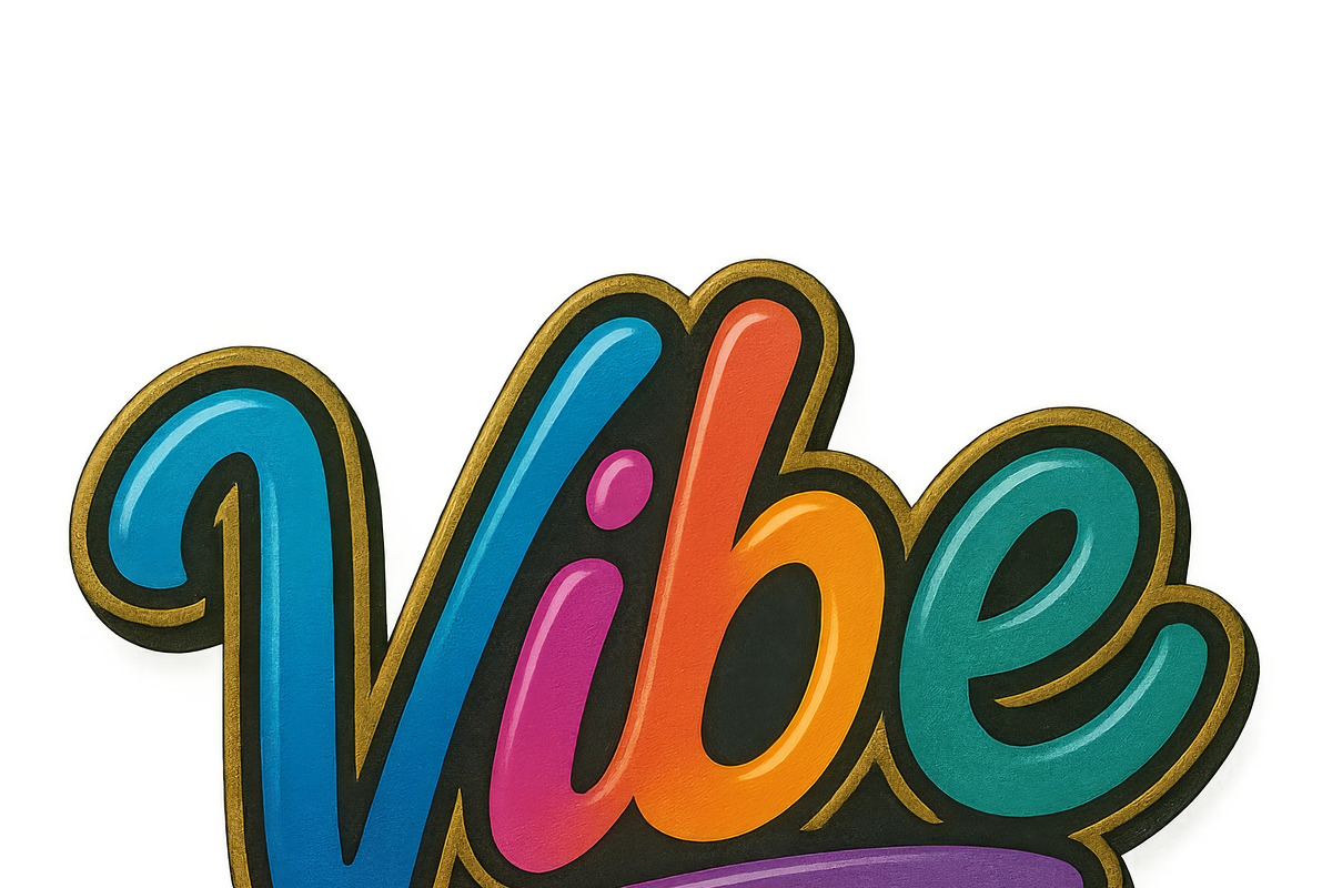 Colorful vibe enamel pin with gradie, an Illustration by Dvoevnore photos