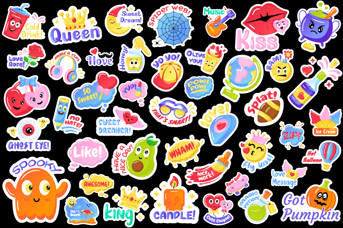 Groovy Sticker Set, an Emoji Icon by Brickclay (Photo 4 of 7)