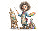 Male Artist Clipart JPG, a Person Illustration by Memories By Lea (Thumbnail 11 of 20)