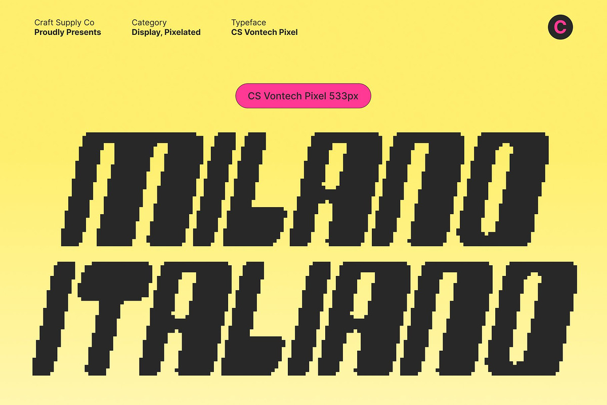 CS Vontech Pixel, a Sans Serif Font by Craft Supply Co. (Photo 4 of 8)
