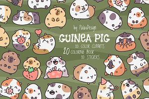 Guinea Pig Clipart Set, an Animal Illustration by Palau