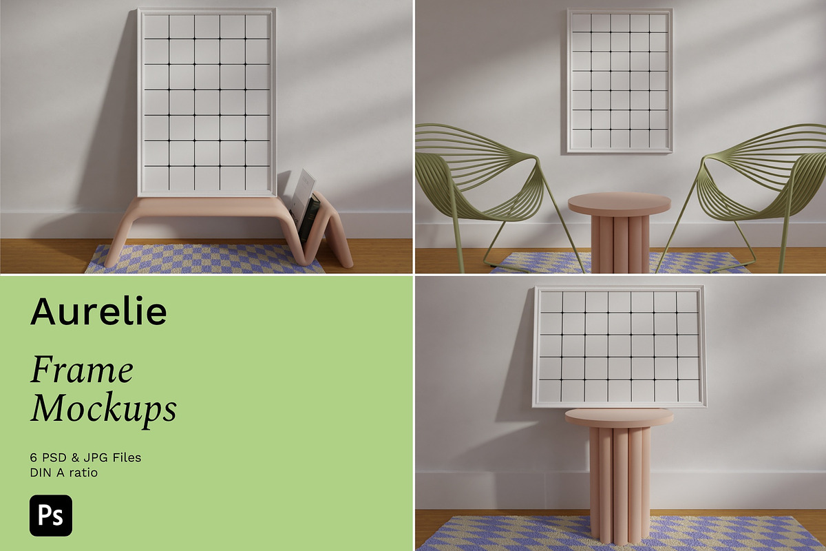 Poster frame Mockup AURELIE, a Print Template by Bonumo (Photo 1 of 14)