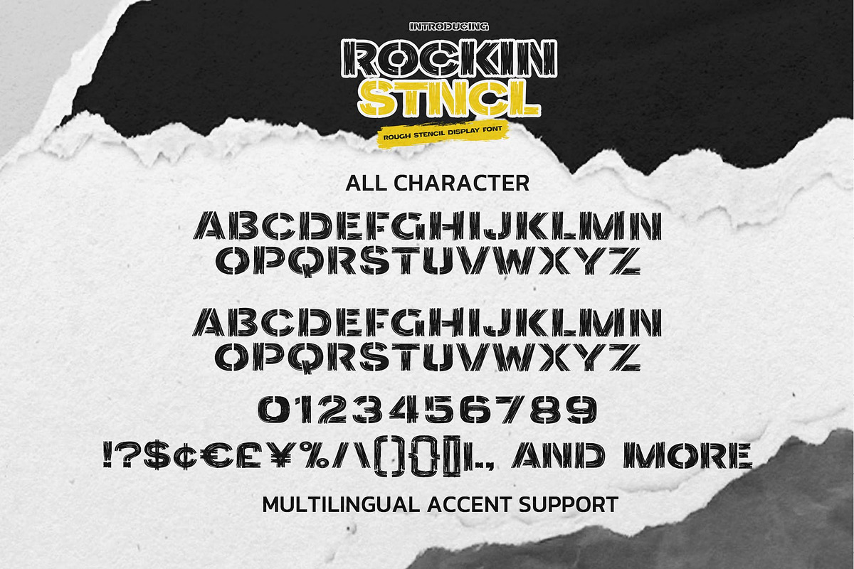 Rockin Stncl - Rough Stencil Display, a Sans Serif Font by Gassstype (Photo 6 of 8)