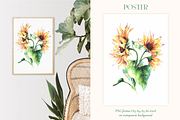 Watercolor summer Sunflowers, a Seasonal Illustration by Harmony Draws (Thumbnail 3 of 5)