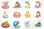 Summer Animals on Float Sublimation, an Illustration by RobertsArt (Thumbnail 6 of 7)