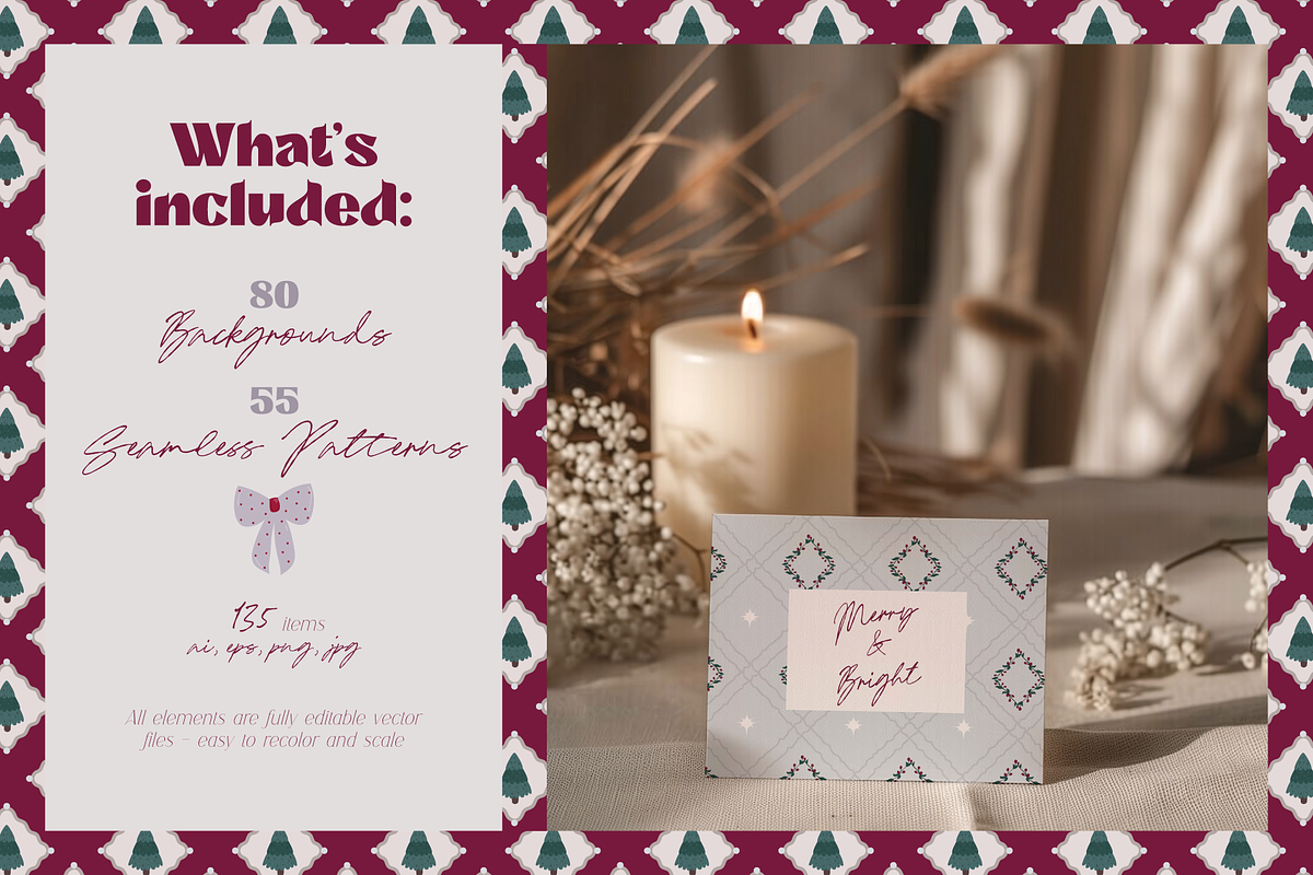 Christmas Backgrounds & Patterns, a Background Graphic by Animoon (Photo 3 of 17)