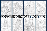 Winter Fantasy Coloring Pages For Ki, an Animal Illustration by maggiesar (Thumbnail 3 of 4)