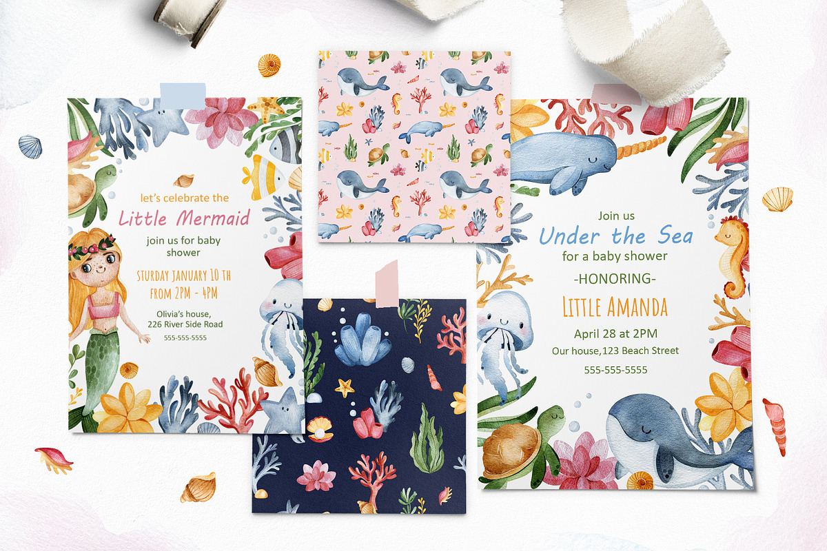The Little Mermaid and friends., an Animal Illustration by Kate_Rina (Photo 10 of 13)