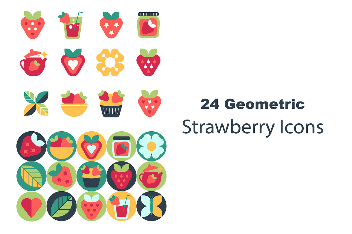 Modern Strawberry Mosaic Design Set, a Pattern Graphic by Lettering_Logo (Photo 5 of 6)