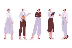 Stylish business woman. Office, a Finance Illustration by Valerie Bodnar