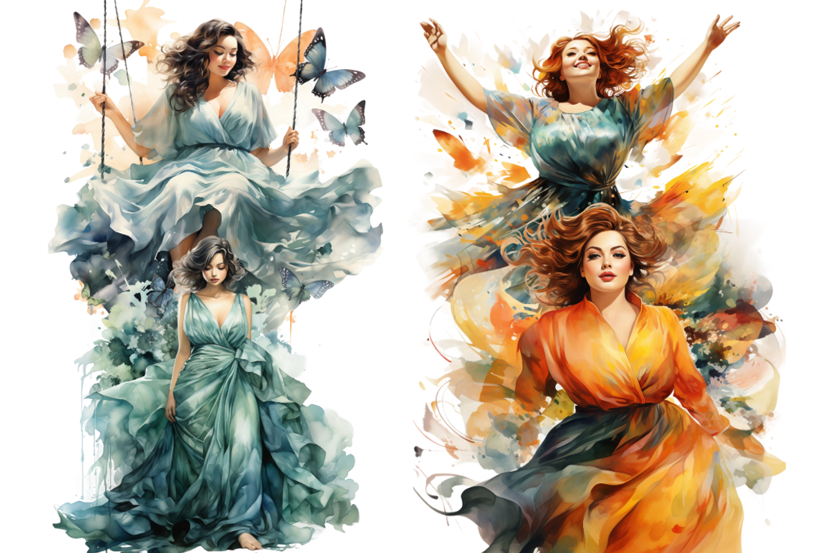 Watercolor Curvy Beauty Clipart, a Person Illustration by Mash Mash Stickers (Photo 4 of 9)