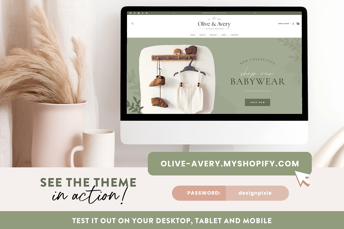Olive Shopify Theme for Boutiques, a Shopify Template by Design Pixie (Photo 3 of 10)
